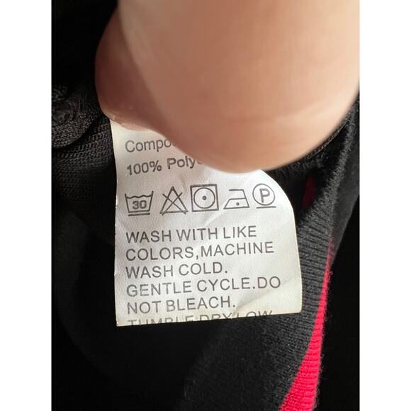 Black & Red Letter "A" Varsity Crop Bomber Jacket Women's size Large - Picture 10 of 12